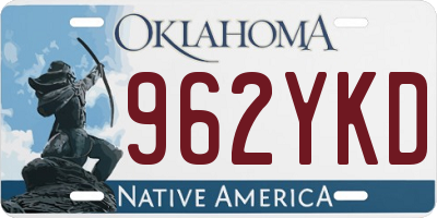 OK license plate 962YKD