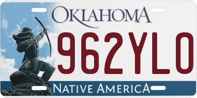 OK license plate 962YLO