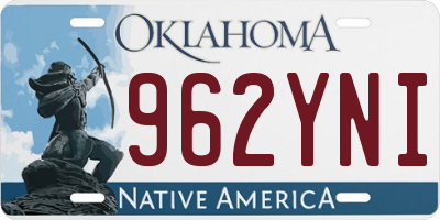 OK license plate 962YNI