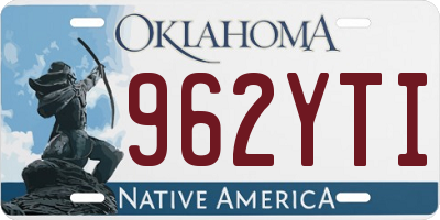 OK license plate 962YTI