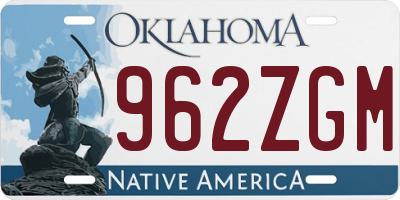 OK license plate 962ZGM