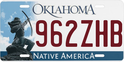 OK license plate 962ZHB