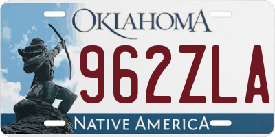 OK license plate 962ZLA
