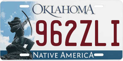 OK license plate 962ZLI