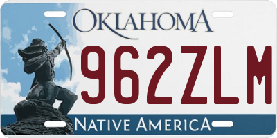 OK license plate 962ZLM
