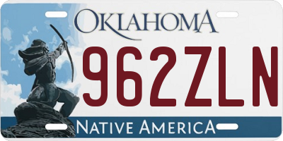 OK license plate 962ZLN