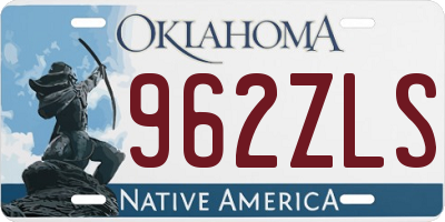 OK license plate 962ZLS