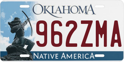 OK license plate 962ZMA