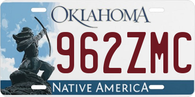OK license plate 962ZMC