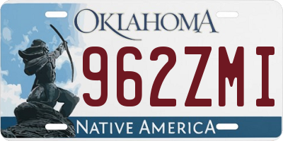 OK license plate 962ZMI