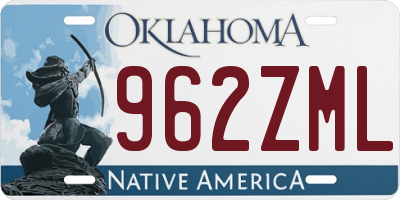 OK license plate 962ZML