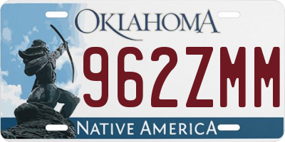 OK license plate 962ZMM