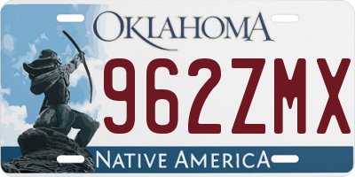 OK license plate 962ZMX