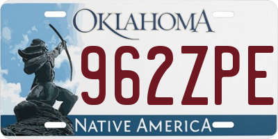 OK license plate 962ZPE