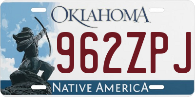 OK license plate 962ZPJ