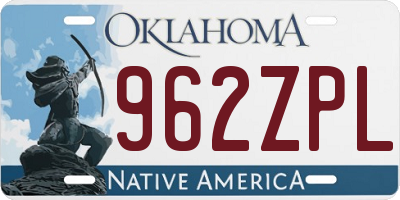 OK license plate 962ZPL