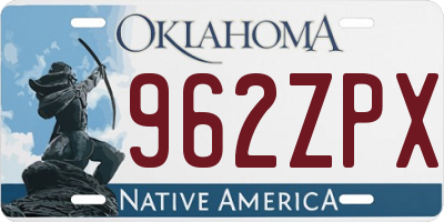 OK license plate 962ZPX