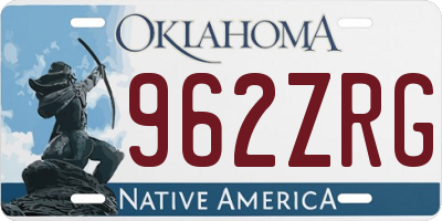 OK license plate 962ZRG