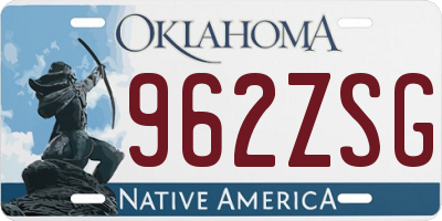 OK license plate 962ZSG