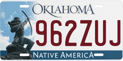 OK license plate 962ZUJ