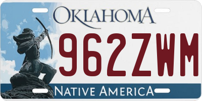 OK license plate 962ZWM