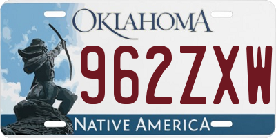 OK license plate 962ZXW