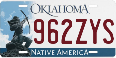 OK license plate 962ZYS