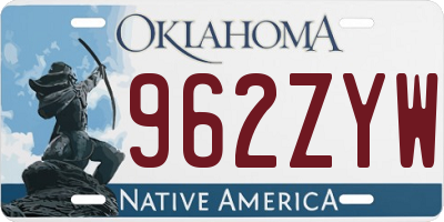 OK license plate 962ZYW