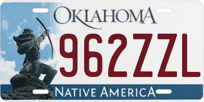 OK license plate 962ZZL