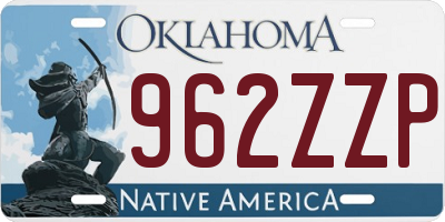 OK license plate 962ZZP