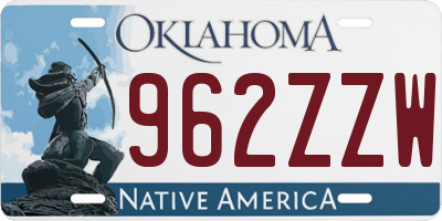 OK license plate 962ZZW