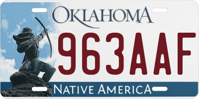 OK license plate 963AAF