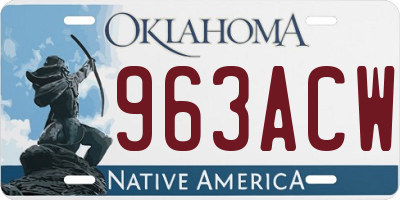 OK license plate 963ACW