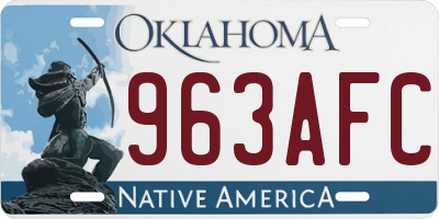 OK license plate 963AFC
