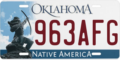 OK license plate 963AFG