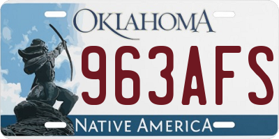 OK license plate 963AFS