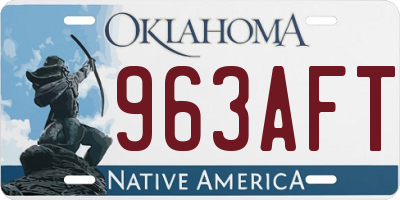 OK license plate 963AFT