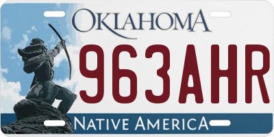 OK license plate 963AHR