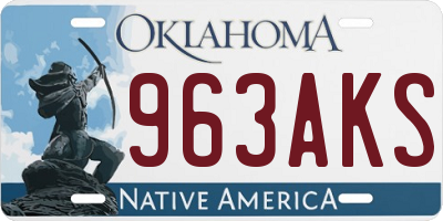 OK license plate 963AKS