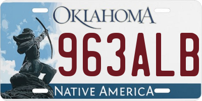 OK license plate 963ALB