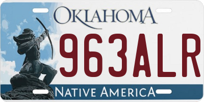 OK license plate 963ALR