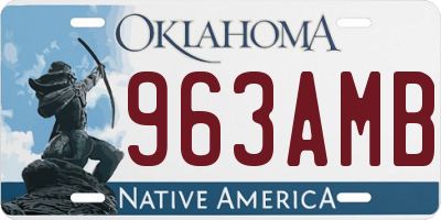 OK license plate 963AMB