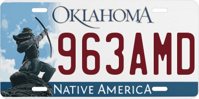 OK license plate 963AMD