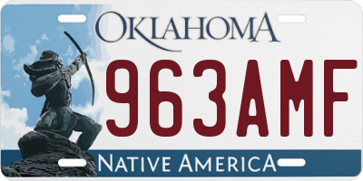 OK license plate 963AMF