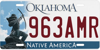 OK license plate 963AMR