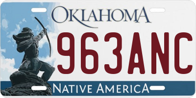 OK license plate 963ANC
