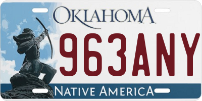OK license plate 963ANY