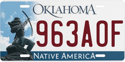 OK license plate 963AOF