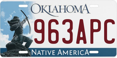 OK license plate 963APC