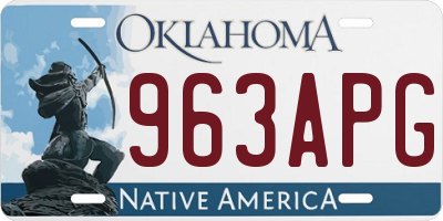 OK license plate 963APG